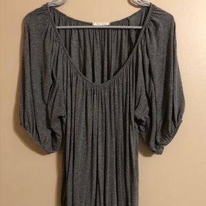 Tea n Rose Gray Jersey Stretch Top